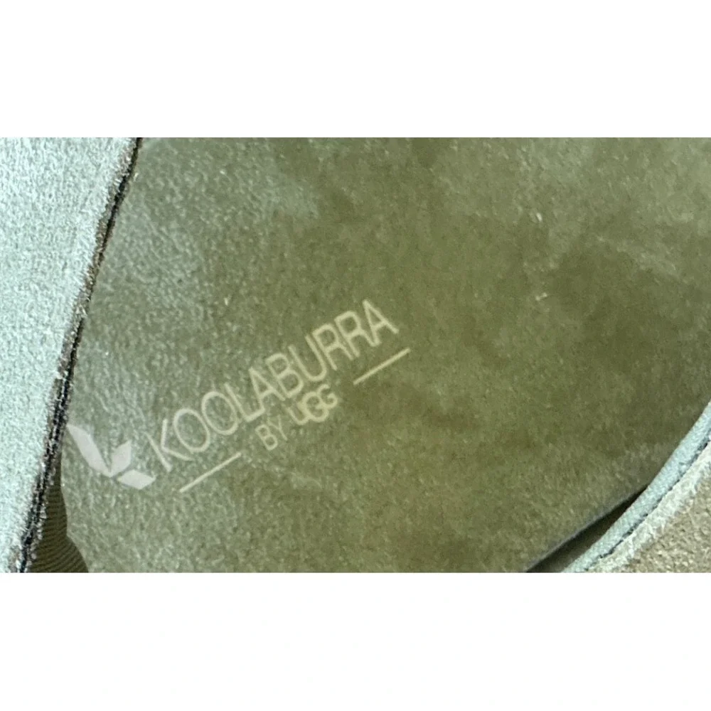 Koolaburra by UGG Suede Platform Sandals Adjustable Straps Grey Sage Women 11